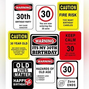 30th birthday party signs